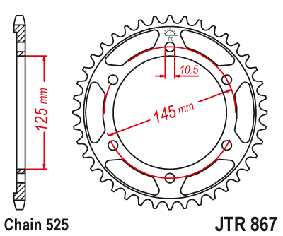 JT SPROCKETS JTR867.43 (4tx, 86943jt)